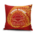 Personalized Gold Coast Suns Polynesian Pillow Cover Tribal Chest and Sleeve Tattoo Heritage Warrior