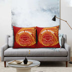 Personalized Gold Coast Suns Polynesian Pillow Cover Tribal Chest and Sleeve Tattoo Heritage Warrior