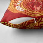 Personalized Gold Coast Suns Polynesian Pillow Cover Tribal Chest and Sleeve Tattoo Heritage Warrior