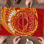 Personalized Gold Coast Suns Polynesian Puzzle Tribal Chest and Sleeve Tattoo Heritage Warrior