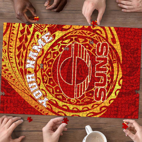 Personalized Gold Coast Suns Polynesian Puzzle Tribal Chest and Sleeve Tattoo Heritage Warrior