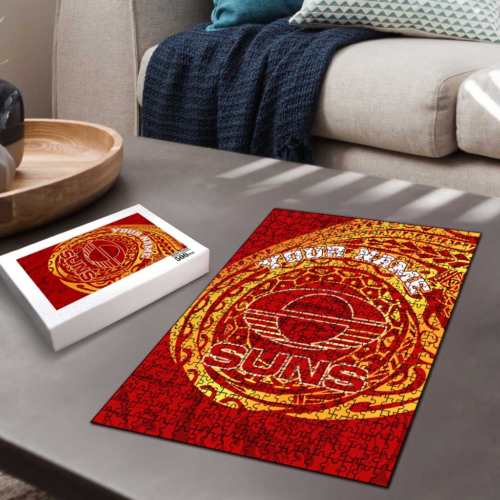 Personalized Gold Coast Suns Polynesian Puzzle Tribal Chest and Sleeve Tattoo Heritage Warrior