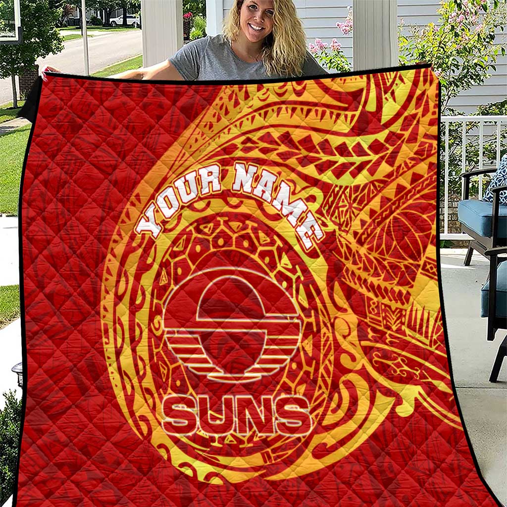 Personalized Gold Coast Suns Polynesian Quilt Tribal Chest and Sleeve Tattoo Heritage Warrior