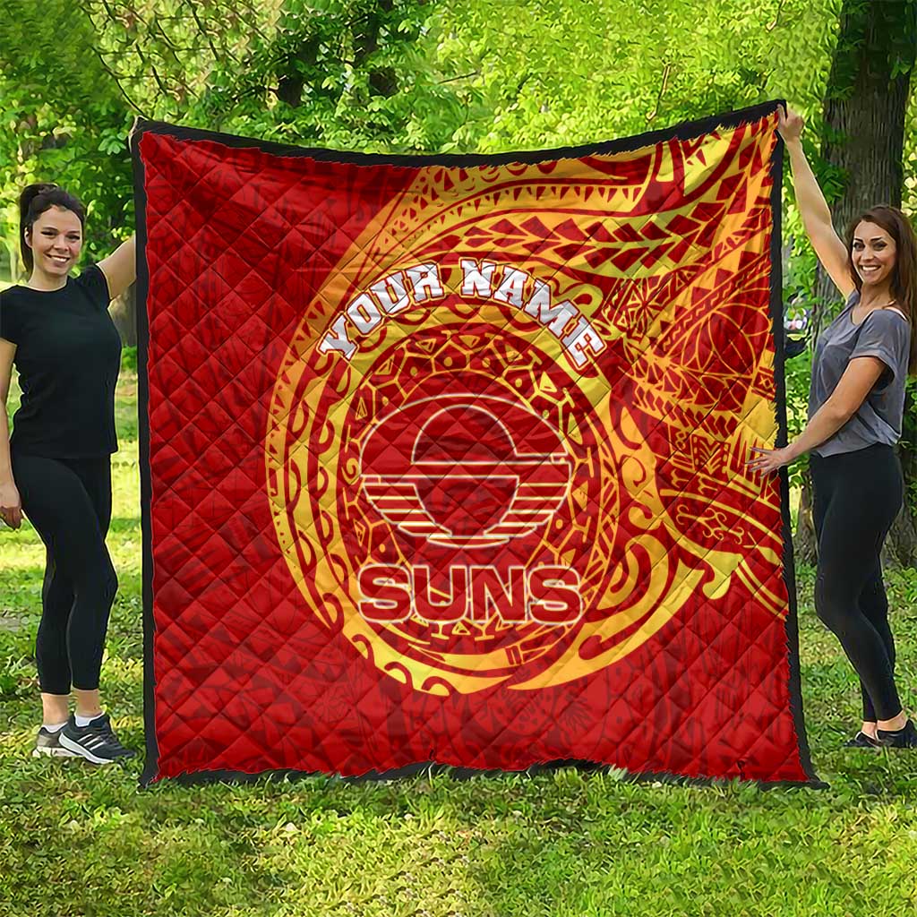 Personalized Gold Coast Suns Polynesian Quilt Tribal Chest and Sleeve Tattoo Heritage Warrior