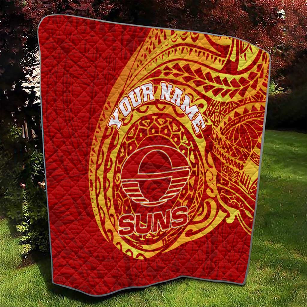 Personalized Gold Coast Suns Polynesian Quilt Tribal Chest and Sleeve Tattoo Heritage Warrior
