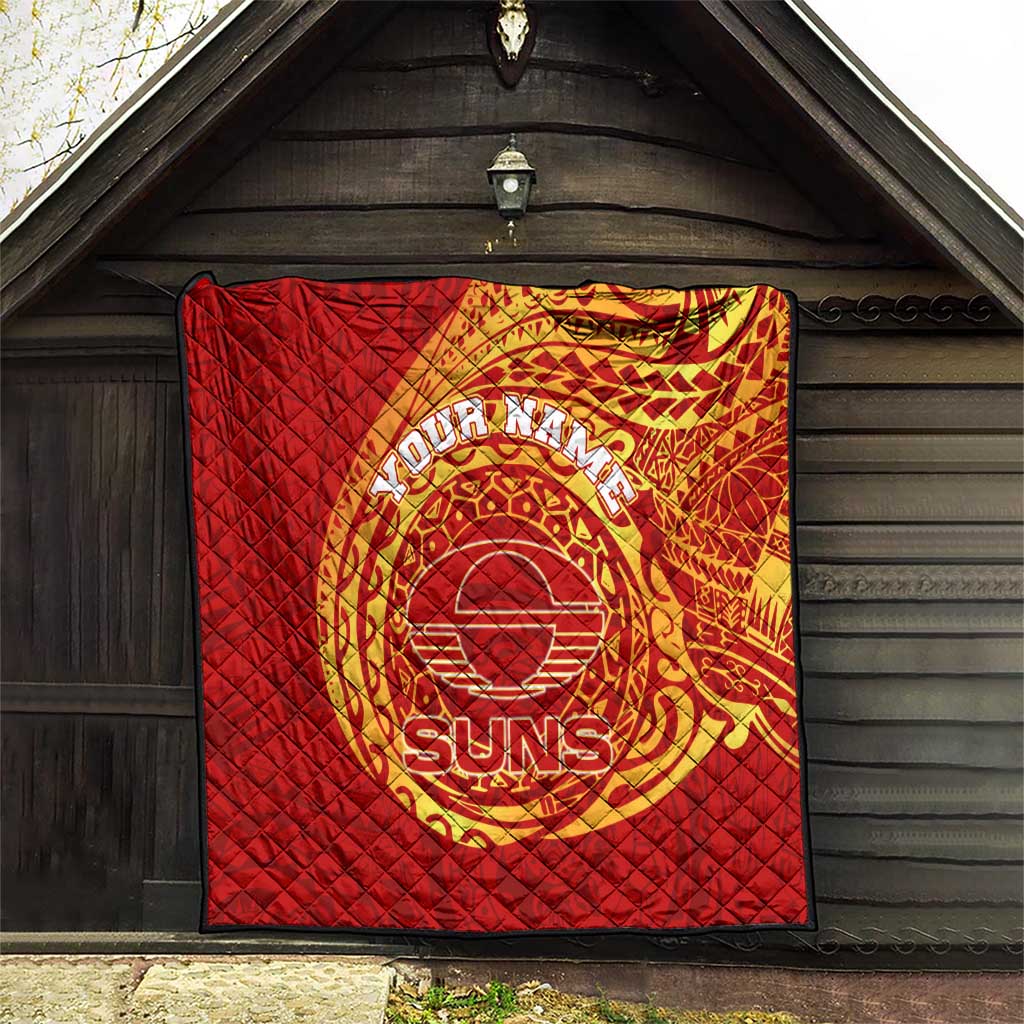 Personalized Gold Coast Suns Polynesian Quilt Tribal Chest and Sleeve Tattoo Heritage Warrior