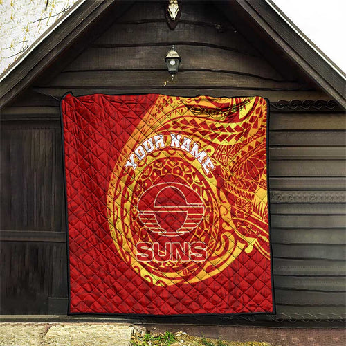 Personalized Gold Coast Suns Polynesian Quilt Tribal Chest and Sleeve Tattoo Heritage Warrior