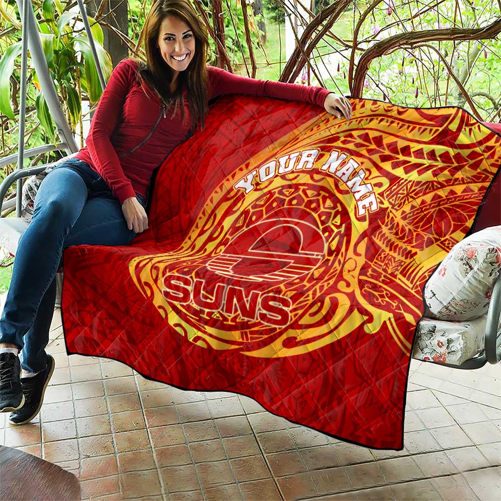 Personalized Gold Coast Suns Polynesian Quilt Tribal Chest and Sleeve Tattoo Heritage Warrior