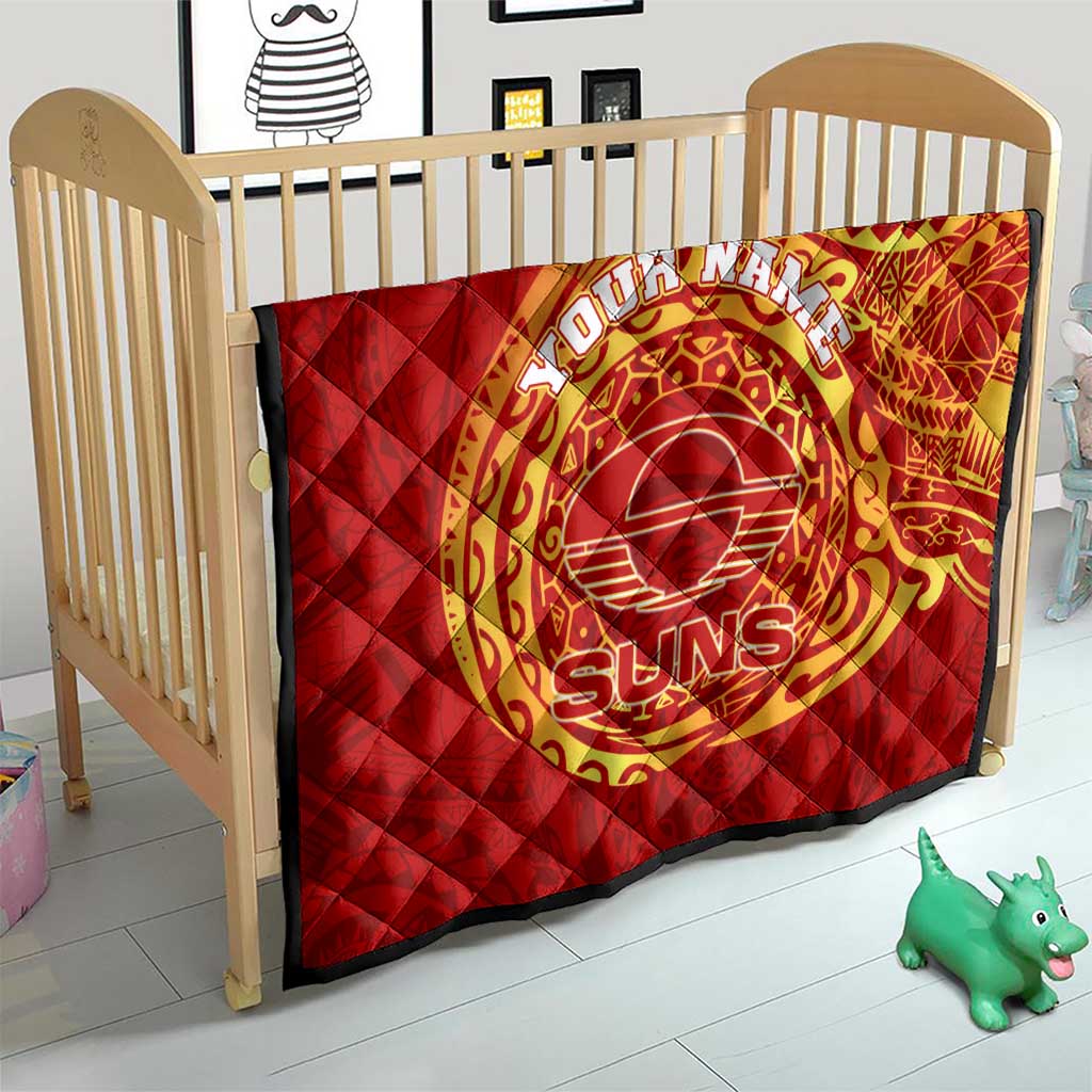 Personalized Gold Coast Suns Polynesian Quilt Tribal Chest and Sleeve Tattoo Heritage Warrior