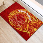 Personalized Gold Coast Suns Polynesian Rubber Doormat Tribal Chest and Sleeve Tattoo Heritage Warrior