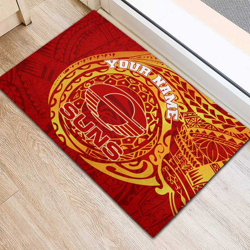 Personalized Gold Coast Suns Polynesian Rubber Doormat Tribal Chest and Sleeve Tattoo Heritage Warrior