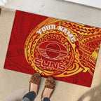 Personalized Gold Coast Suns Polynesian Rubber Doormat Tribal Chest and Sleeve Tattoo Heritage Warrior