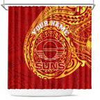 Personalized Gold Coast Suns Polynesian Shower Curtain Tribal Chest and Sleeve Tattoo Heritage Warrior