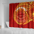Personalized Gold Coast Suns Polynesian Shower Curtain Tribal Chest and Sleeve Tattoo Heritage Warrior