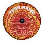 Personalized Gold Coast Suns Polynesian Spare Tire Cover Tribal Chest and Sleeve Tattoo Heritage Warrior