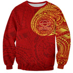 Personalized Gold Coast Suns Polynesian Sweatshirt Tribal Chest and Sleeve Tattoo Heritage Warrior