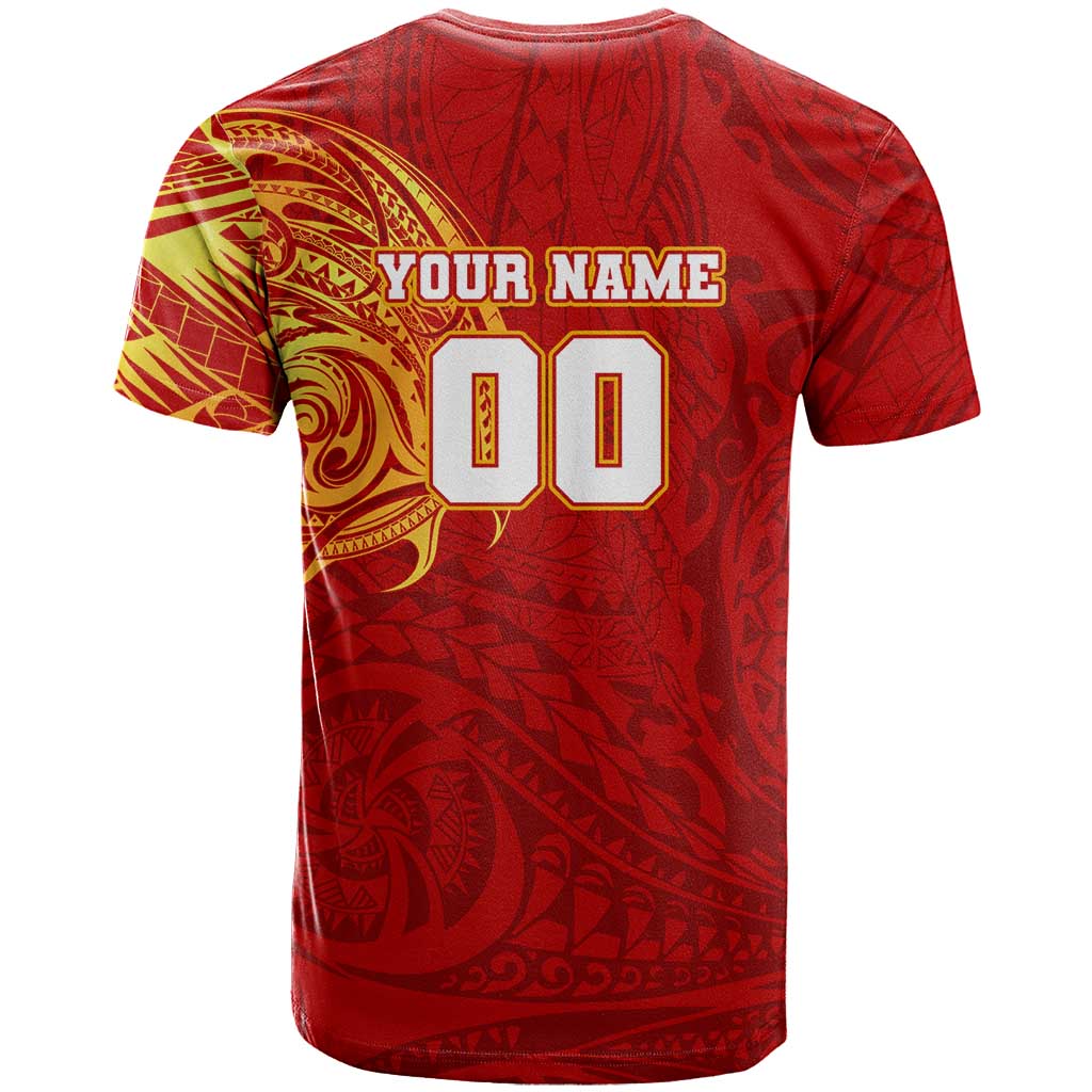 Personalized Gold Coast Suns Polynesian T Shirt Tribal Chest and Sleeve Tattoo Heritage Warrior