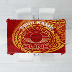 Personalized Gold Coast Suns Polynesian Tablecloth Tribal Chest and Sleeve Tattoo Heritage Warrior