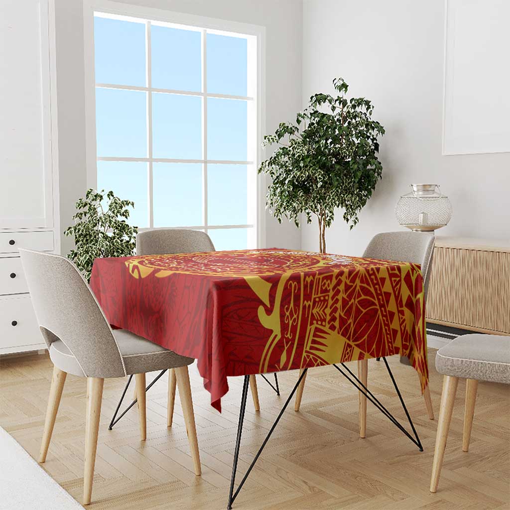 Personalized Gold Coast Suns Polynesian Tablecloth Tribal Chest and Sleeve Tattoo Heritage Warrior
