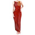 Personalized Gold Coast Suns Polynesian Tank Maxi Dress Tribal Chest and Sleeve Tattoo Heritage Warrior