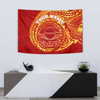 Personalized Gold Coast Suns Polynesian Tapestry Tribal Chest and Sleeve Tattoo Heritage Warrior