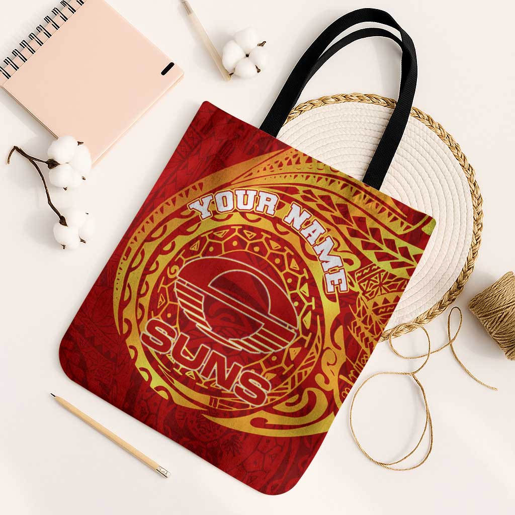 Personalized Gold Coast Suns Polynesian Tote Bag Tribal Chest and Sleeve Tattoo Heritage Warrior
