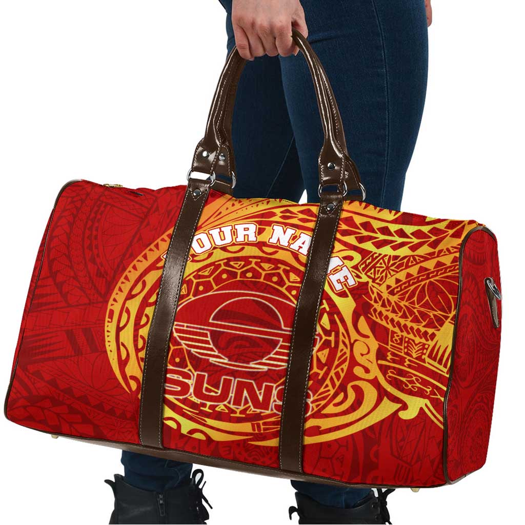 Personalized Gold Coast Suns Polynesian Travel Bag Tribal Chest and Sleeve Tattoo Heritage Warrior