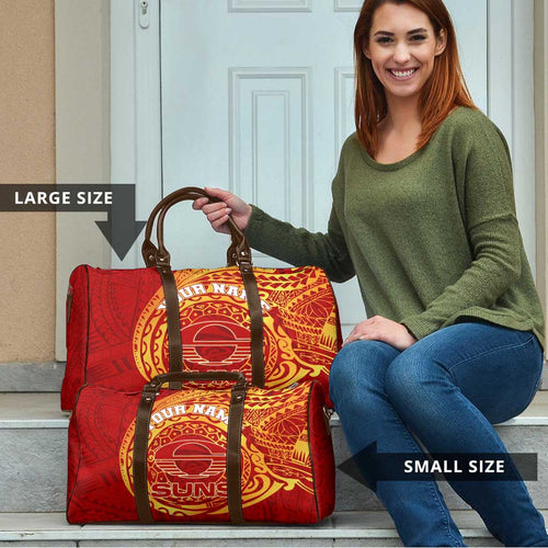 Personalized Gold Coast Suns Polynesian Travel Bag Tribal Chest and Sleeve Tattoo Heritage Warrior