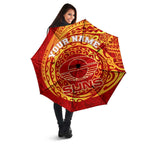 Personalized Gold Coast Suns Polynesian Umbrella Tribal Chest and Sleeve Tattoo Heritage Warrior