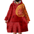 Personalized Gold Coast Suns Polynesian Wearable Blanket Hoodie Tribal Chest and Sleeve Tattoo Heritage Warrior