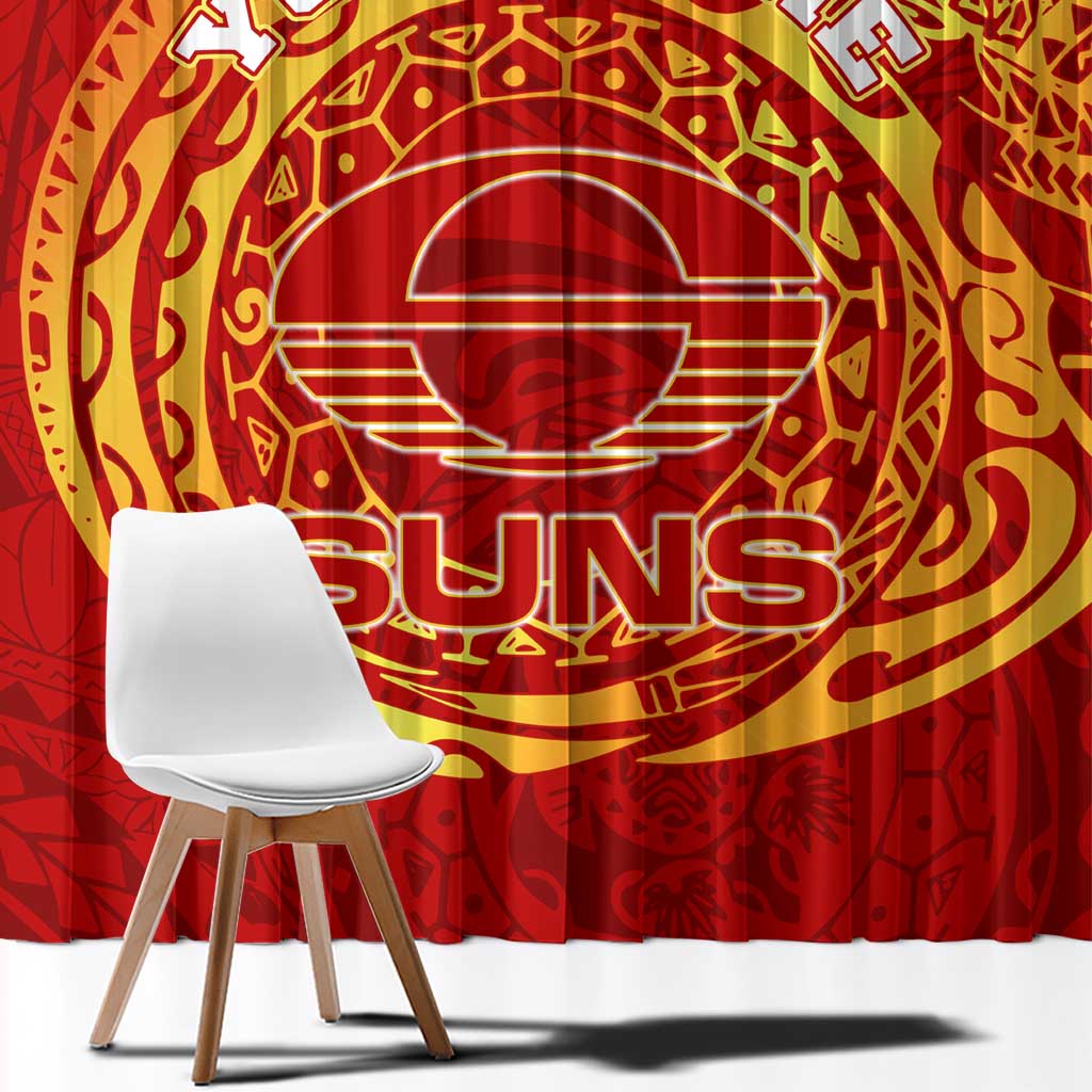 Personalized Gold Coast Suns Polynesian Window Curtain Tribal Chest and Sleeve Tattoo Heritage Warrior