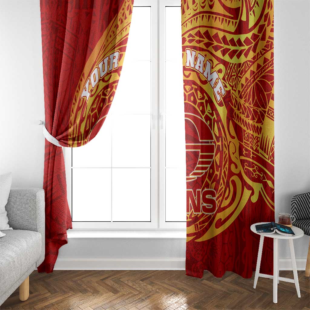 Personalized Gold Coast Suns Polynesian Window Curtain Tribal Chest and Sleeve Tattoo Heritage Warrior