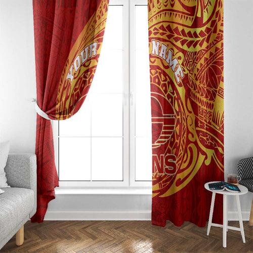 Personalized Gold Coast Suns Polynesian Window Curtain Tribal Chest and Sleeve Tattoo Heritage Warrior