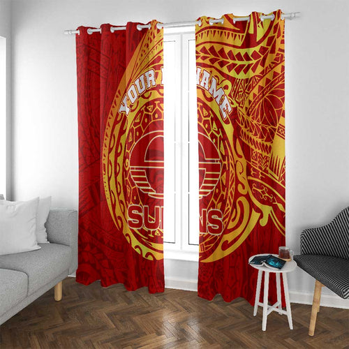 Personalized Gold Coast Suns Polynesian Window Curtain Tribal Chest and Sleeve Tattoo Heritage Warrior