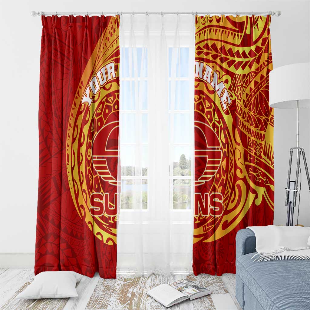 Personalized Gold Coast Suns Polynesian Window Curtain Tribal Chest and Sleeve Tattoo Heritage Warrior