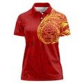 Personalized Gold Coast Suns Polynesian Women Polo Shirt Tribal Chest and Sleeve Tattoo Heritage Warrior