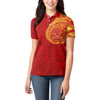 Personalized Gold Coast Suns Polynesian Women Polo Shirt Tribal Chest and Sleeve Tattoo Heritage Warrior