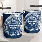 Personalized Geelong Cats Polynesian Laundry Basket Tribal Chest and Sleeve Tattoo Heritage Warrior