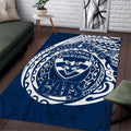 Personalized Geelong Cats Polynesian Area Rug Tribal Chest and Sleeve Tattoo Heritage Warrior