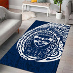 Personalized Geelong Cats Polynesian Area Rug Tribal Chest and Sleeve Tattoo Heritage Warrior