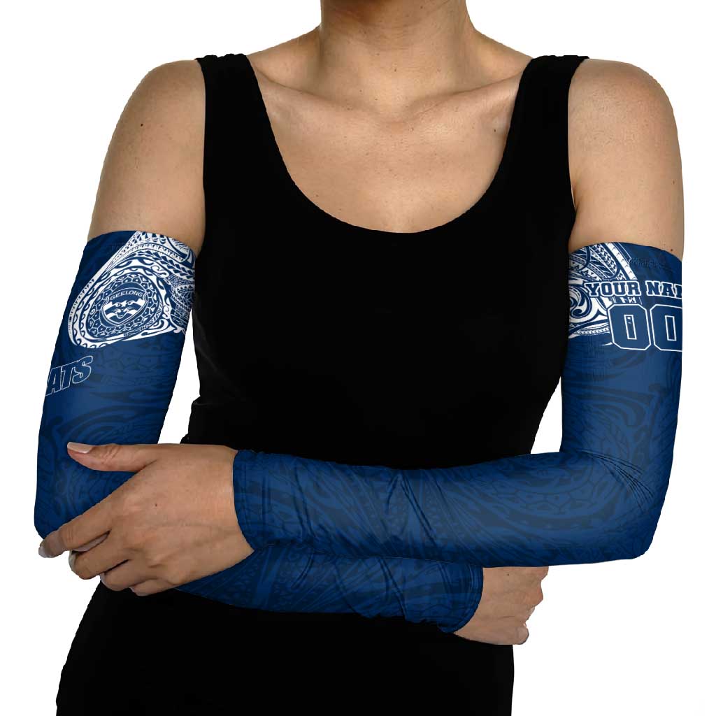 Personalized Geelong Cats Polynesian Arm Sleeves Tribal Chest and Sleeve Tattoo Heritage Warrior