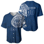 Personalized Geelong Cats Polynesian Baseball Jersey Tribal Chest and Sleeve Tattoo Heritage Warrior