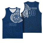 Personalized Geelong Cats Polynesian Basketball Jersey Tribal Chest and Sleeve Tattoo Heritage Warrior