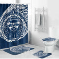 Personalized Geelong Cats Polynesian Bathroom Set Tribal Chest and Sleeve Tattoo Heritage Warrior