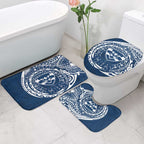 Personalized Geelong Cats Polynesian Bathroom Set Tribal Chest and Sleeve Tattoo Heritage Warrior