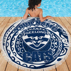 Personalized Geelong Cats Polynesian Beach Blanket Tribal Chest and Sleeve Tattoo Heritage Warrior
