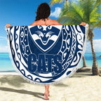 Personalized Geelong Cats Polynesian Beach Blanket Tribal Chest and Sleeve Tattoo Heritage Warrior