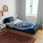 Personalized Geelong Cats Polynesian Bedding Set Tribal Chest and Sleeve Tattoo Heritage Warrior