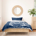 Personalized Geelong Cats Polynesian Bedding Set Tribal Chest and Sleeve Tattoo Heritage Warrior