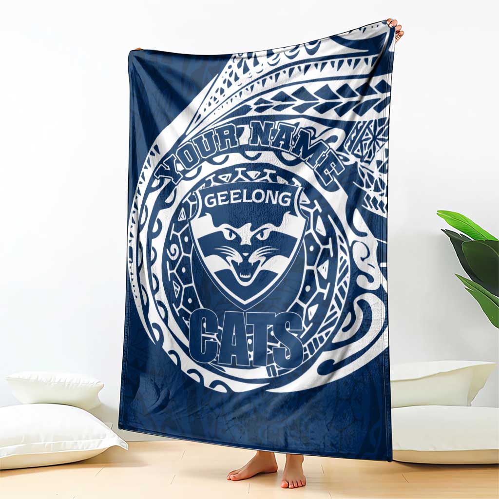Personalized Geelong Cats Polynesian Blanket Tribal Chest and Sleeve Tattoo Heritage Warrior